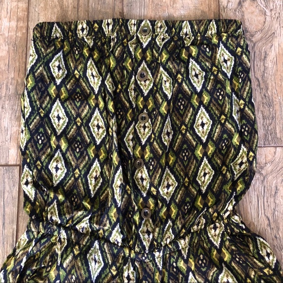 F21 Strapless jumpsuit green and black - Picture 2 of 3